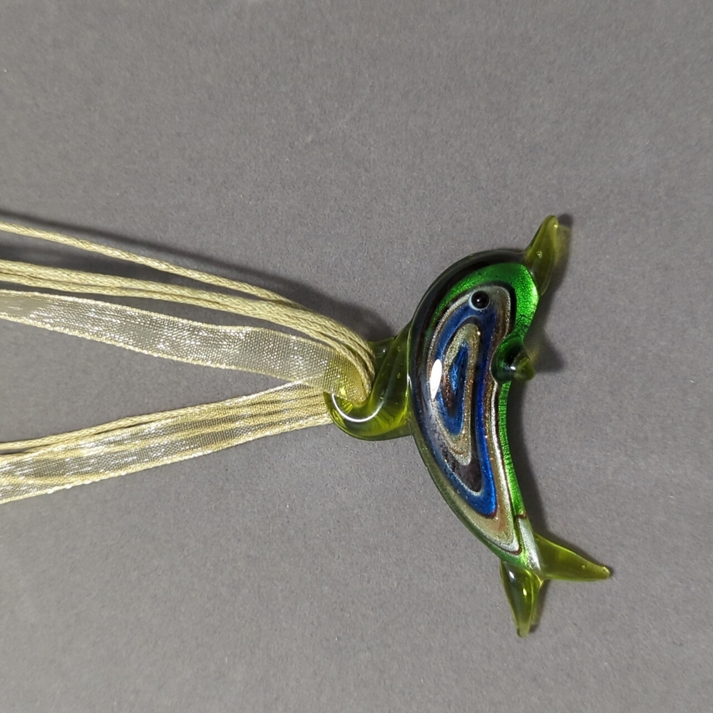Lampwork Glass Dolphin Necklace